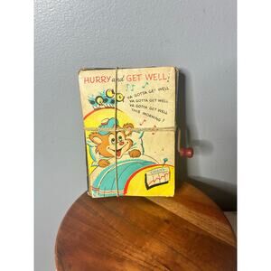 Vintage Barker Mechanical “Get Well” Crank Card - As is